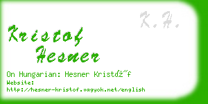 kristof hesner business card